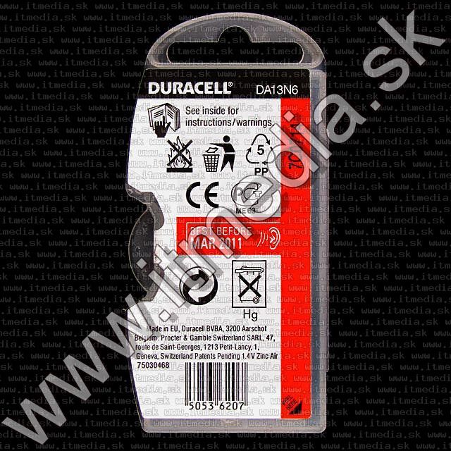 Image of Duracell battery PACK (6-set) No. 13 (DA13N6) (IT1440)